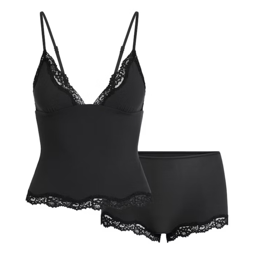 Skims Fits Everybody Lace Triangle Cami and Boy Short Set